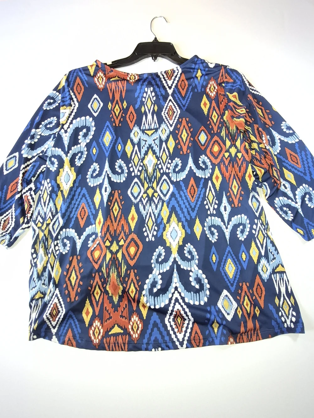 Ruby Rd. Navy Multicolor Geometric Knot-Front Tunic - Picture 2 of 4